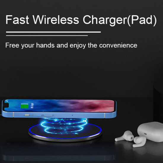 Techsuit  Wireless Charger Premium (CHWR031)  RGB Colors, 15W  Black