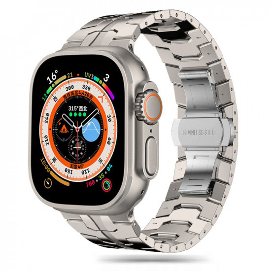 Techsuit  Watchband (W063)  Apple Watch 1/2/3/4/5/6/7/8/9/SE/SE 2/Ultra/Ultra 2 (42/44/45/49mm)  Titanium