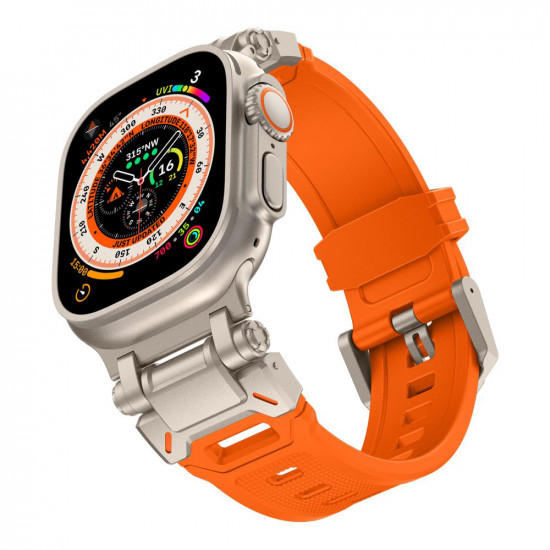 Techsuit Watchband (W064) Apple Watch 1/2/3/4/5/6/7/8/9/SE/SE 2/Ultra/Ultra 2 (42/44/45/49mm) Titanium Silver Orange Techsuit Watchband (W064) Apple Watch 1/2/3/4/5/6/7/8/9/SE/SE 2/Ultra/Ultra 2 (42/44/45/49mm) Titanium Silver Orange