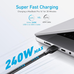 Anker  Data Cable 310 (A81D6H21)  Type C to Type C, 240W, 1.8m  White Anker  Data Cable 310 (A81D6H21)  Type C to Type C, 240W, 1.8m  White
