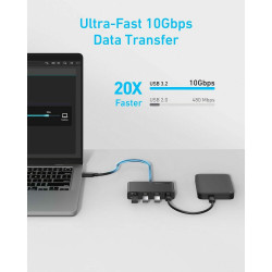 Anker  Docking Station (A8340GA1)  4x Type C, 10Gbps, 100W Max PD in  Black Anker  Docking Station (A8340GA1)  4x Type C, 10Gbps, 100W Max PD in  Black
