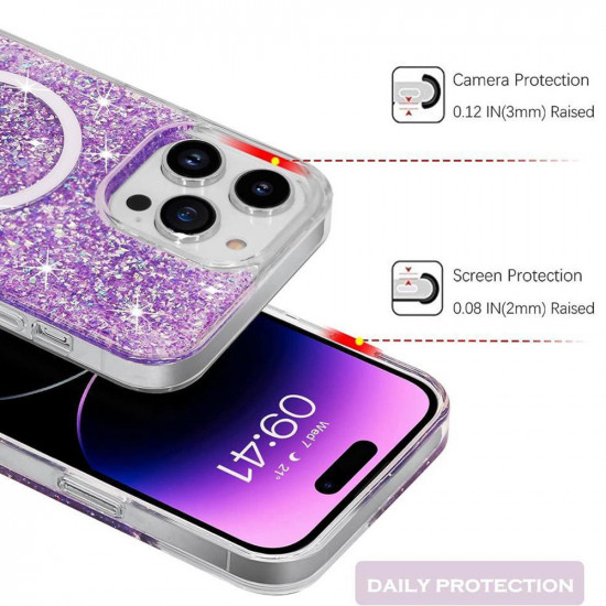 Techsuit  Sparkly Glitter MagSafe  iPhone 15 Plus  Purple