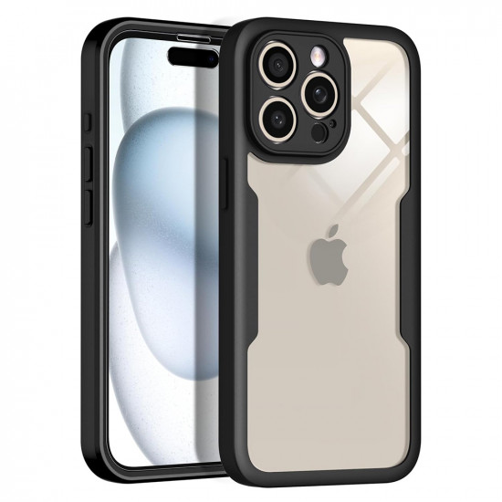 Techsuit  ColorVerse 360 Series + Screen Protector  iPhone 16 Pro  Black
