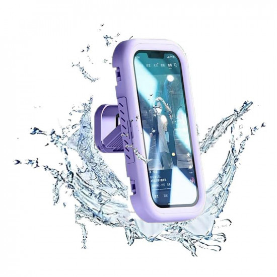 Techsuit  Phone Holder (LC 999)  Wall Box Case, Anti Fog, Retractable, Adjustable, Waterproof, for 4 7inch Phones  Purple