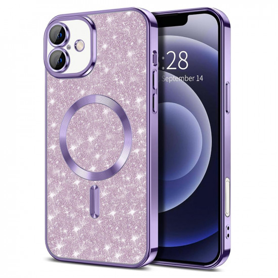 Techsuit Luxury Glitter MagSafe iPhone 16 Plus Light Purple Techsuit Luxury Glitter MagSafe iPhone 16 Plus Light Purple