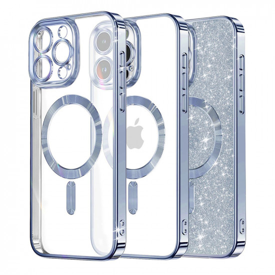 Techsuit Luxury Glitter MagSafe iPhone 16 Pro Light Blue Techsuit Luxury Glitter MagSafe iPhone 16 Pro Light Blue