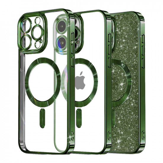 Techsuit  Luxury Glitter MagSafe  iPhone 16 Pro Max  Deep Green