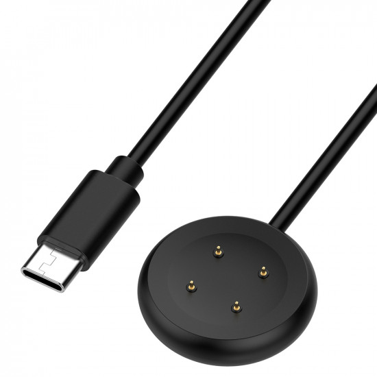 Techsuit  SmartWatch Wireless Charging Cable (THC5)  for Google Pixel Watch 3 (41mm, 45mm) / 2 / Fitbit Ace LTE, Type C  Black