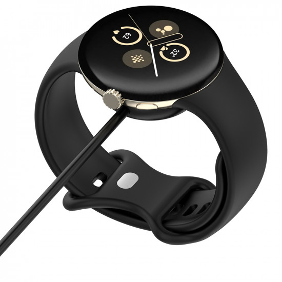 Techsuit  SmartWatch Wireless Charging Cable (THC5)  for Google Pixel Watch 3 (41mm, 45mm) / 2 / Fitbit Ace LTE, Type C  Black