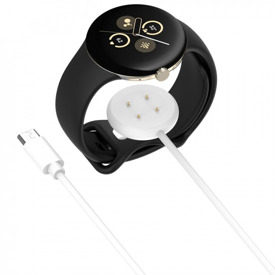 Techsuit  SmartWatch Wireless Charging Cable (THC5)  for Google Pixel Watch 3 (41mm, 45mm) / 2 / Fitbit Ace LTE, Type C  White