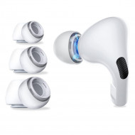 Techsuit  (3 pack) Replacement Ear Tips (ET1)  for Apple AirPods Pro 1 / 2, Soft Premium Silicone, XS, S, L Sizes  White