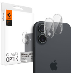 Spigen  Optik.tR Camera Glass (2 pack)  iPhone 16 / iPhone 16 Plus  Clear