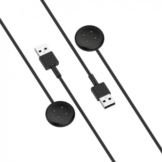 Techsuit  SmartWatch Wireless Charging Cable (THC5)  for Google Pixel Watch 3 (41mm, 45mm) / 2 / Fitbit Ace LTE, USB  Black
