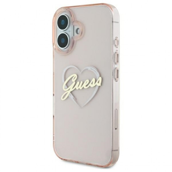 Guess GUHCP16SHCHGSPP iPhone 16 6.1" różowy/pink hardcase IML Heart