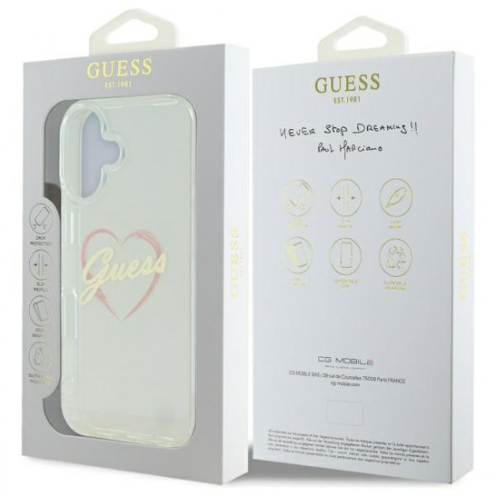 Guess GUHCP16SHCHGSPT iPhone 16 6.1" przeźroczysty/transparent hardcase IML Heart