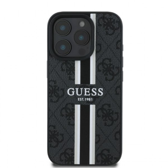 Guess GUHMP16LP4RPSK iPhone 16 Pro 6.3" czarny/black hardcase 4G Printed Stripes MagSafe