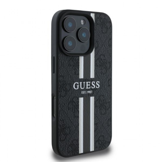 Guess GUHMP16LP4RPSK iPhone 16 Pro 6.3" czarny/black hardcase 4G Printed Stripes MagSafe