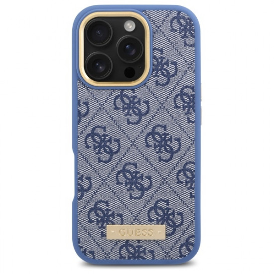 Guess GUHMP16LU4GPRB iPhone 16 Pro 6.3" niebieski/blue hardcase 4G Logo Plate MagSafe