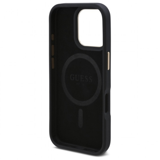 Guess GUHMP16LU4GPRK iPhone 16 Pro 6.3" czarny/black hardcase 4G Logo Plate MagSafe