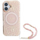 Guess GUHMP16MHCPOFPP iPhone 16 Plus 6.7" różowy/pink hardcase IML Flowers Allover Electro With Pearl Strap MagSafe