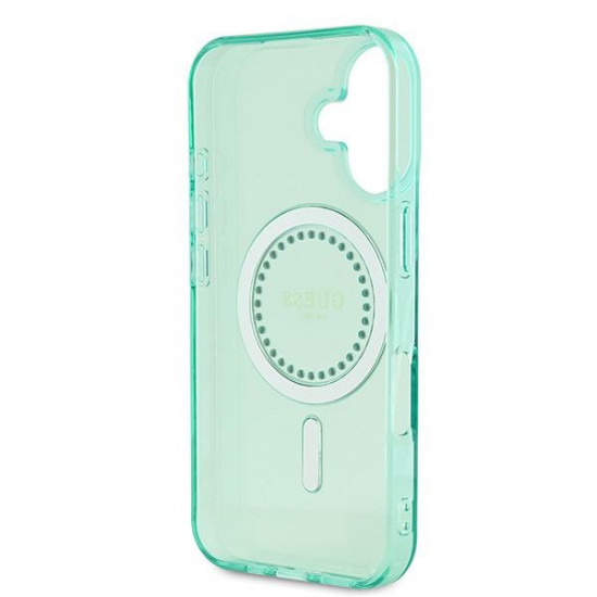 Guess GUHMP16MPFTDTEN iPhone 16 Plus 6.7" zielony/green hardcase IML Rhinestones MagSafe