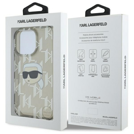 Karl Lagerfeld KLHCP16LHKLPKHK iPhone 16 Pro 6.3" czarny/black hardcase IML Karl Head Electroplated