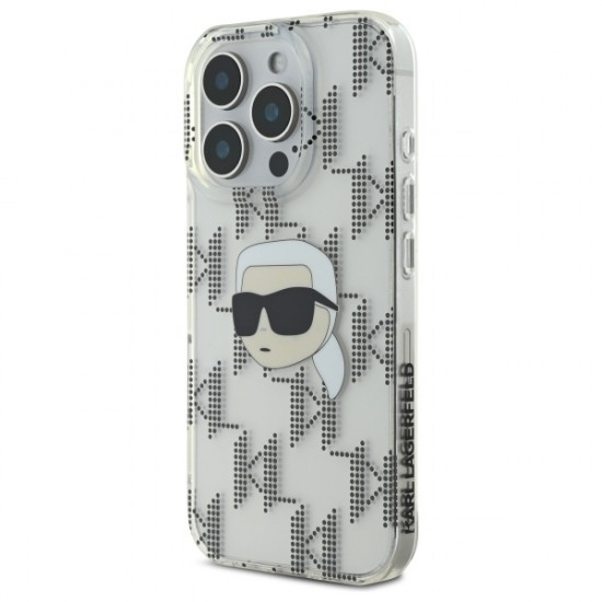 Karl Lagerfeld KLHCP16LHKLPKHT iPhone 16 Pro 6.3" przezroczysty/transparent hardcase IML Karl Head Electroplated