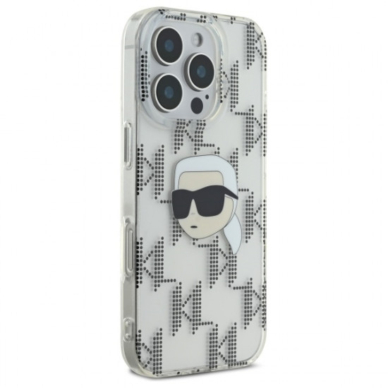 Karl Lagerfeld KLHCP16LHKLPKHT iPhone 16 Pro 6.3" przezroczysty/transparent hardcase IML Karl Head Electroplated