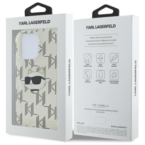 Karl Lagerfeld KLHCP16XHKLPCHT iPhone 16 Pro Max 6.9" przezroczysty/transparent hardcase IML Choupette Head Electroplated