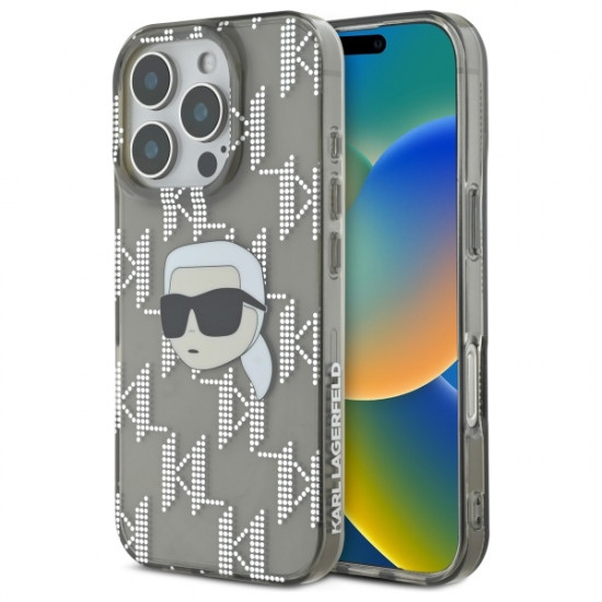 Karl Lagerfeld KLHCP16XHKLPKHK iPhone 16 Pro Max 6.9" czarny/black hardcase IML Karl Head Electroplated