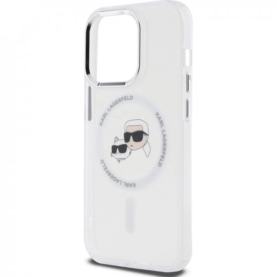 Karl Lagerfeld KLHMP14XHLSKCH iPhone 14 Pro Max 6.7" biały/white hardcase IML Metal Karl&Choupette Head MagSafe