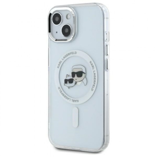 Karl Lagerfeld KLHMP14SHLSKCH iPhone 14   6.1" biały/white hardcase IML Metal Karl&Choupette Head MagSafe