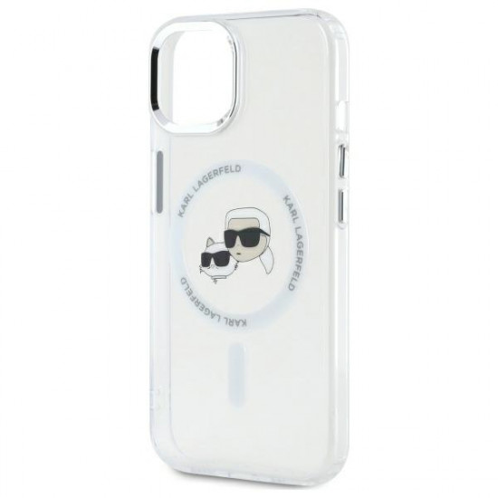 Karl Lagerfeld KLHMP14SHLSKCH iPhone 14   6.1" biały/white hardcase IML Metal Karl&Choupette Head MagSafe