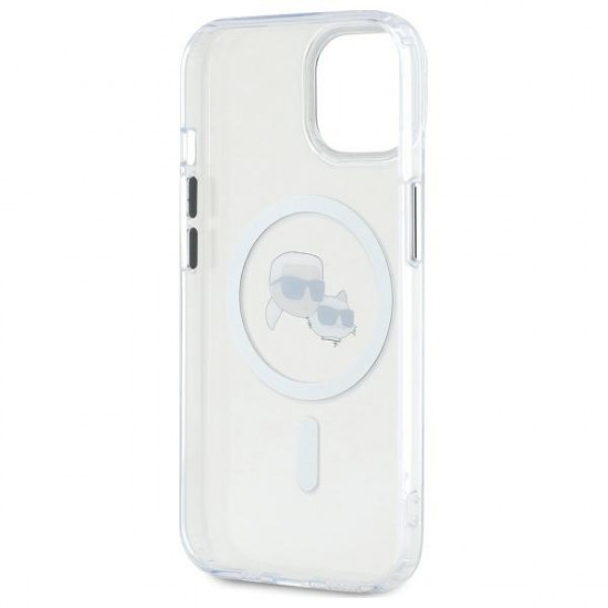 Karl Lagerfeld KLHMP14SHLSKCH iPhone 14   6.1" biały/white hardcase IML Metal Karl&Choupette Head MagSafe