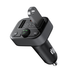 Baseus  FM Modulator and Car Charger S 09 Lite (C10762300113 00)  Bluetooth 5.0, USB, USB C, Display, PD18W  Cluster Black Baseus  FM Modulator and Car Charger S 09 Lite (C10762300113 00)  Bluetooth 5.0, USB, USB C, Display, PD18W  Cluster Black