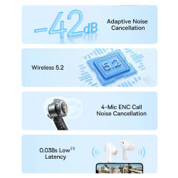 Baseus Wireless Earbuds Bowie M2 (A00024000221 Z1) TWS, Bluetooth Moon White Baseus Wireless Earbuds Bowie M2 (A00024000221 Z1) TWS, Bluetooth Moon White