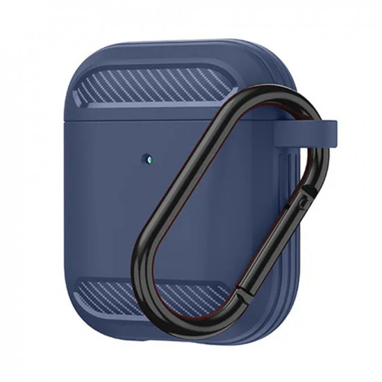 Techsuit  Carbon Silicone  for AirPods 1 / AirPods 2  Navy Blue