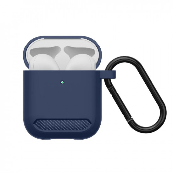 Techsuit  Carbon Silicone  for AirPods 1 / AirPods 2  Navy Blue