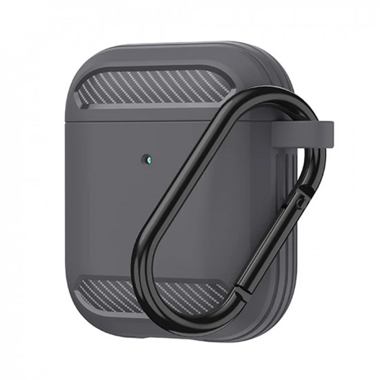 Techsuit  Carbon Silicone  for AirPods 1 / AirPods 2  Gray