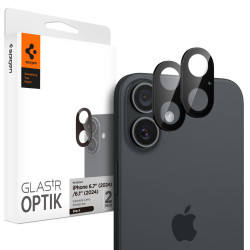 Spigen  Optik.tR Camera Glass (2 pack)  iPhone 16 / iPhone 16 Plus  Black