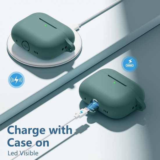 Techsuit Silicone Case for AirPods Pro 1 / 2, Smooth Ultrathin Material Teal Techsuit Silicone Case for AirPods Pro 1 / 2, Smooth Ultrathin Material Teal