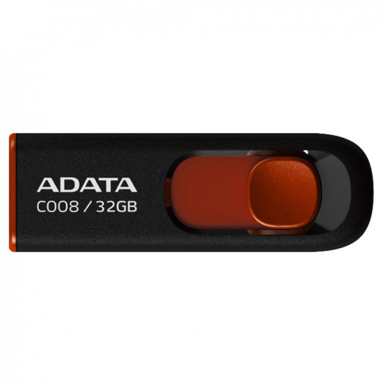 Adata  Memory Stick (AC008 32G RKD)  USB 2.0 FlashDrive, 32GB  Black / Red