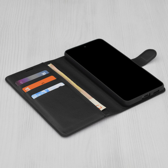 Techsuit Leather Folio Motorola Moto G55 Black Techsuit Leather Folio Motorola Moto G55 Black