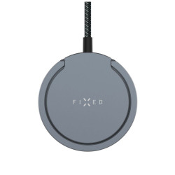 Fixed  Magnetic Wireless Charger (FIXMPADP GR)  Ring Holder, Universal, MagSafe, Qi2, 15W, USB C, 1.2m Nylon Cable  Gray