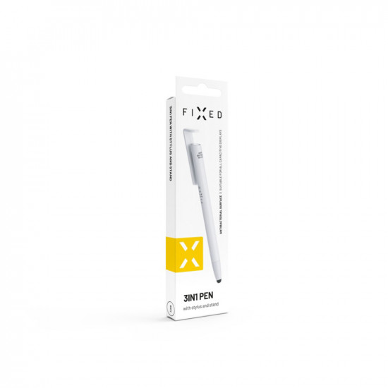 Fixed  Stylus Pen (FIXPEN WH)  for Phones and Tablets, 3 in 1, Compact Size  White