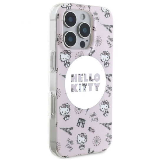 Hello Kitty HKHMP16LHAOPP iPhone 16 Pro 6,3" pink hardcase IML All Over Paris Magsafe