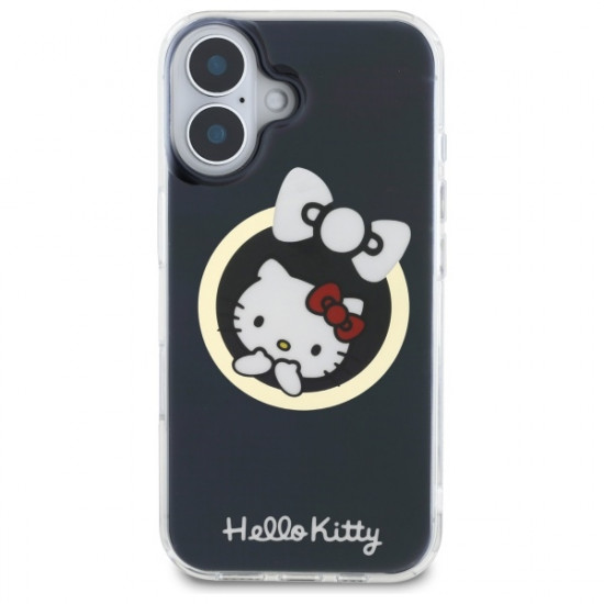 Hello Kitty HKHMP16SHFLBK iPhone 16 6,1" black hardcase IML Fun bow Magsafe