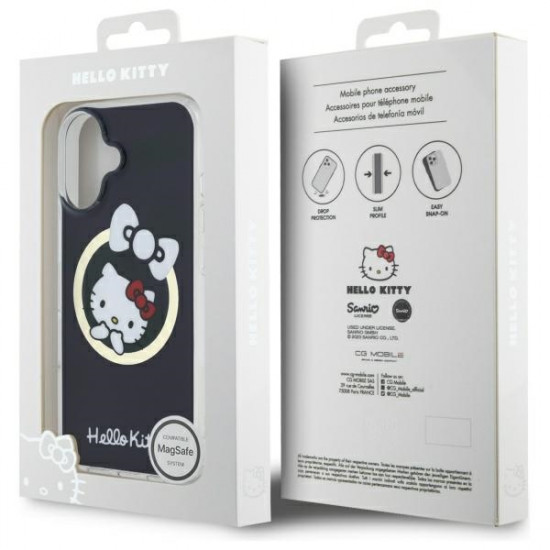 Hello Kitty HKHMP16SHFLBK iPhone 16 6,1" black hardcase IML Fun bow Magsafe