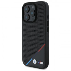BMW BMHMP16X23PUPDK iPhone 16 Pro Max 6.9" black hardcase M Perforated Tricolor Line MagSafe