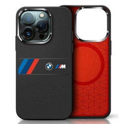 BMW BMHMP16X23SAXK iPhone 16 Pro Max  6.9" black hardcase Silicone Middle Stripe MagSafe